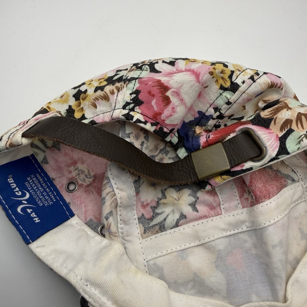 Vintage Hat Club Floral Baseball Cap With Leather Adjustment Strap - Picture 8 of 8